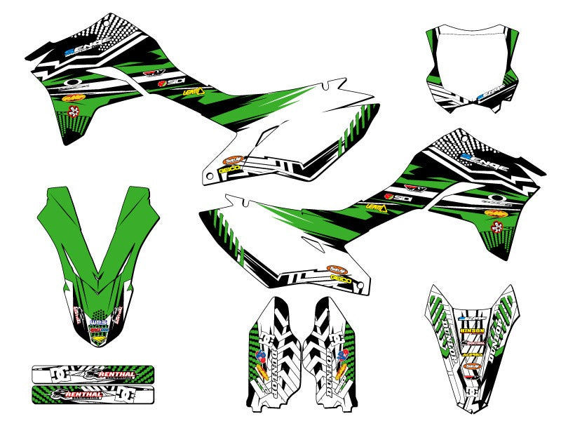Kit de Gráficas para Motocross Kawasaki KLX - Diseño 05 - LedPro Racing