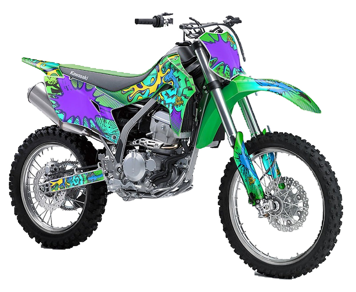 Kit de Gráficas para Motocross Kawasaki KLX - Diseño 06 - LedPro Racing