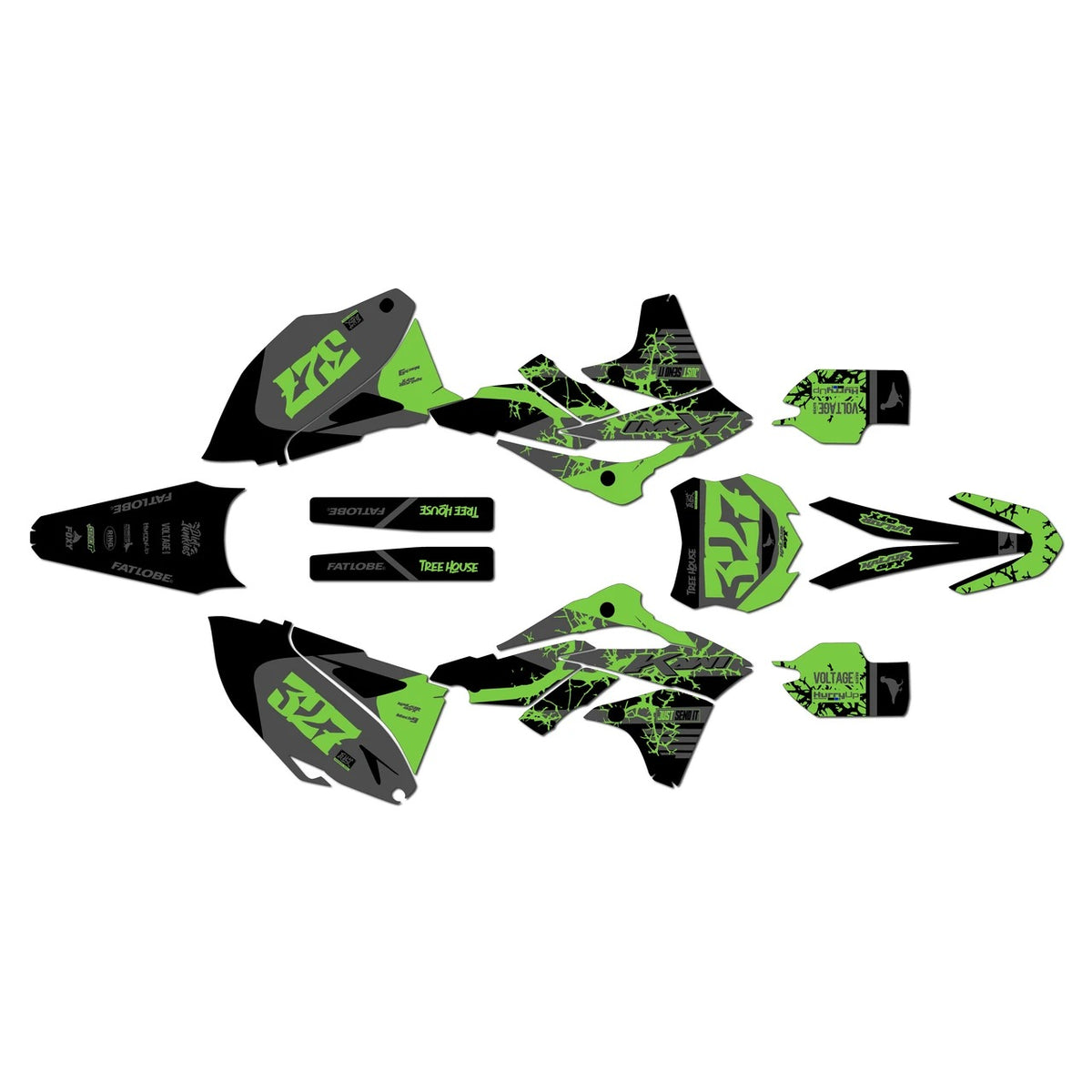 Kit de Gráficas para Motocross Kawasaki KX 250/450 - Diseño 45 - LedPro Racing