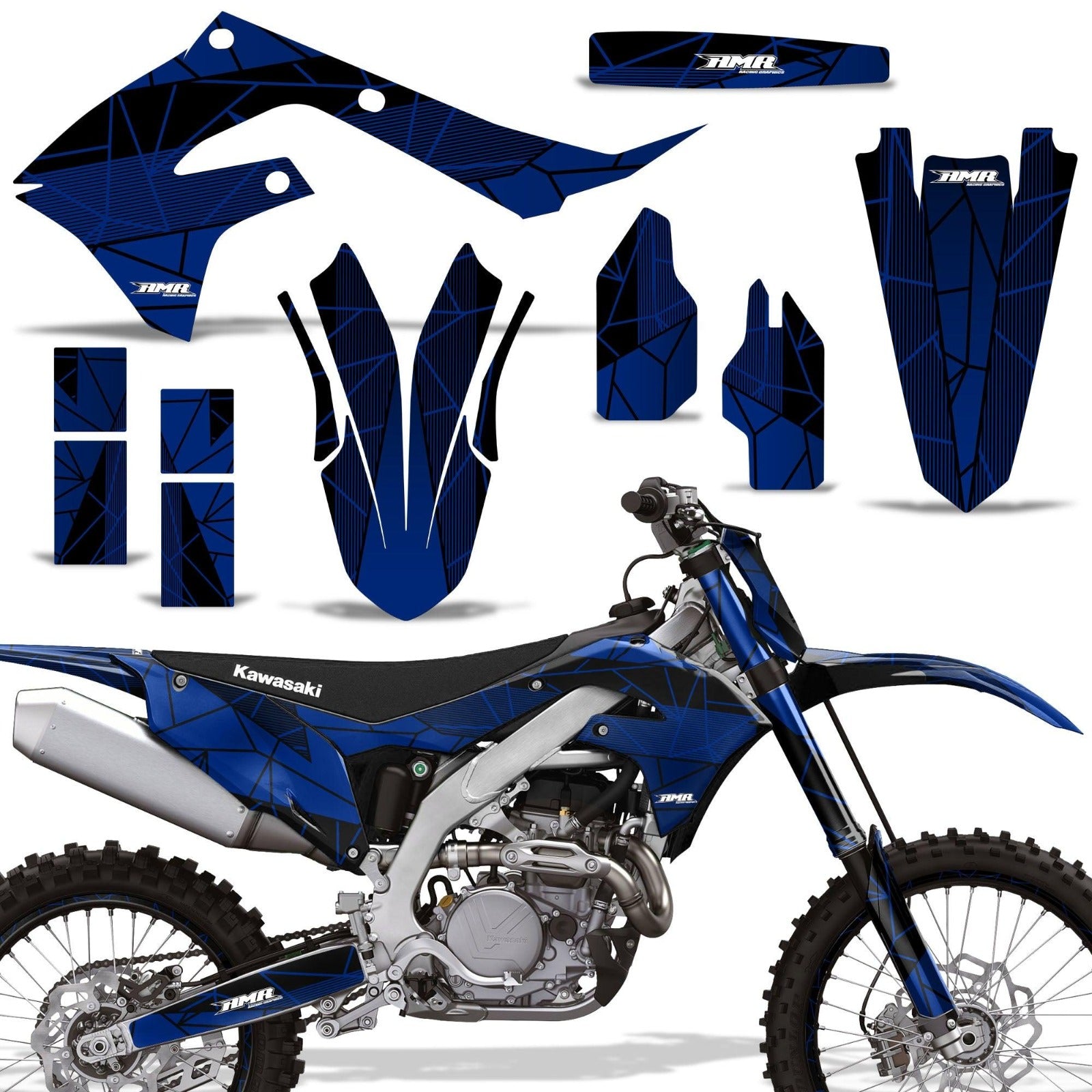 Kit de Gráficas para Motocross Kawasaki KX 250/450 - Diseño 50 - LedPro Racing