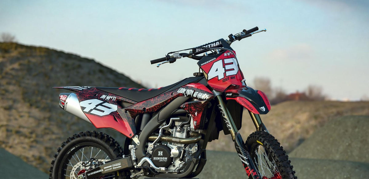 Kit de Gráficas para Motocross Kawasaki KX 250/450 - Diseño 75 - LedPro Racing
