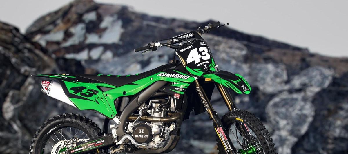 Kit de Gráficas para Motocross Kawasaki KX 250/450 - Diseño 76 - LedPro Racing