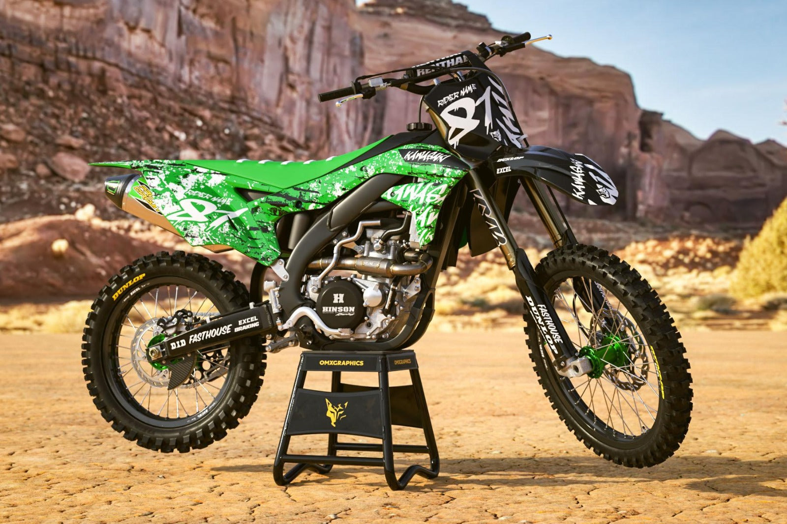 Kit de Gráficas para Motocross Kawasaki KX 250/450 - Diseño 78 - LedPro Racing