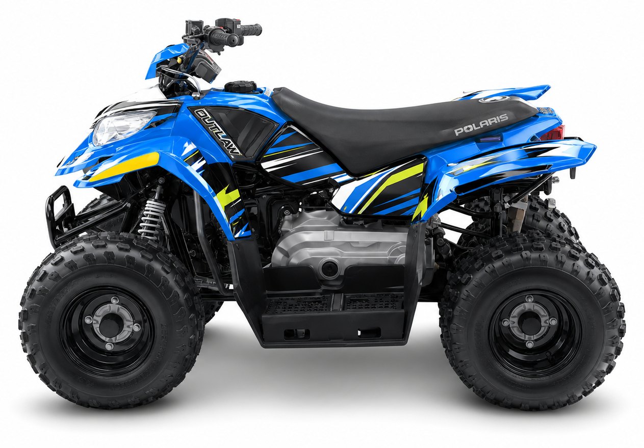 Kit de gráficas para ATV Polaris Outlaw - Diseño 01 Blue Volt - LedPro Racing