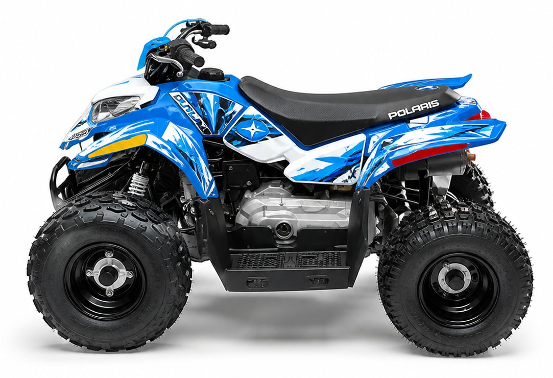 Kit de gráficas para ATV Polaris Outlaw - Diseño 03 Arctic Strike - LedPro Racing