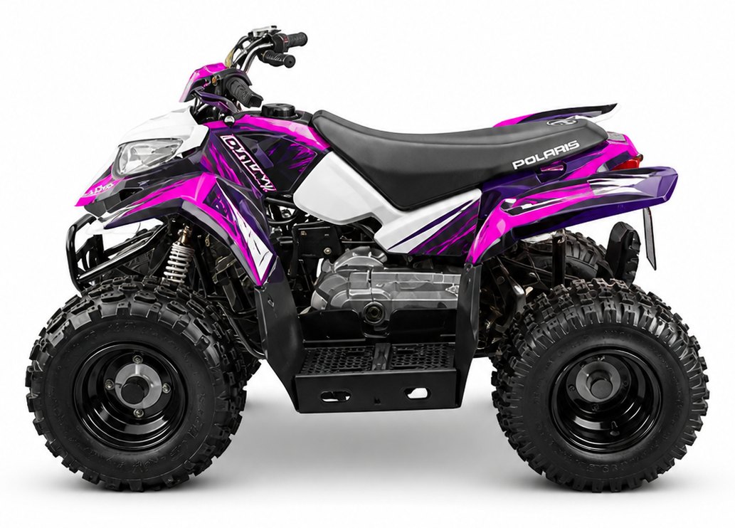 Kit de gráficas para ATV Polaris Outlaw - Diseño 06 Magenta Blade - LedPro Racing