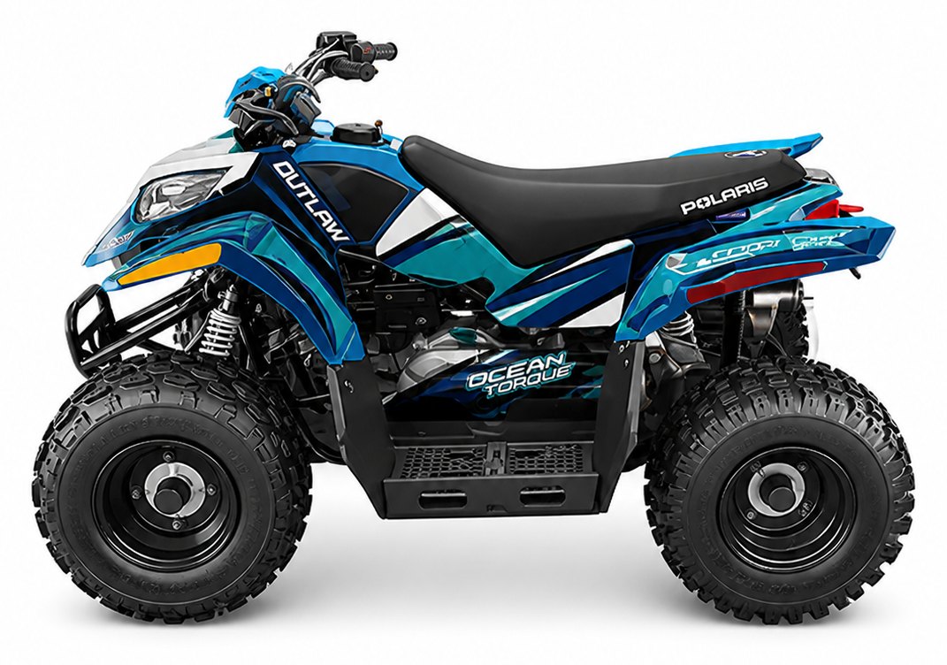Kit de gráficas para ATV Polaris Outlaw - Diseño 08 Ocean Torque - LedPro Racing