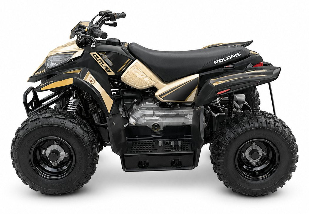 Kit de gráficas para ATV Polaris Outlaw - Diseño 09 Gold Apex - LedPro Racing
