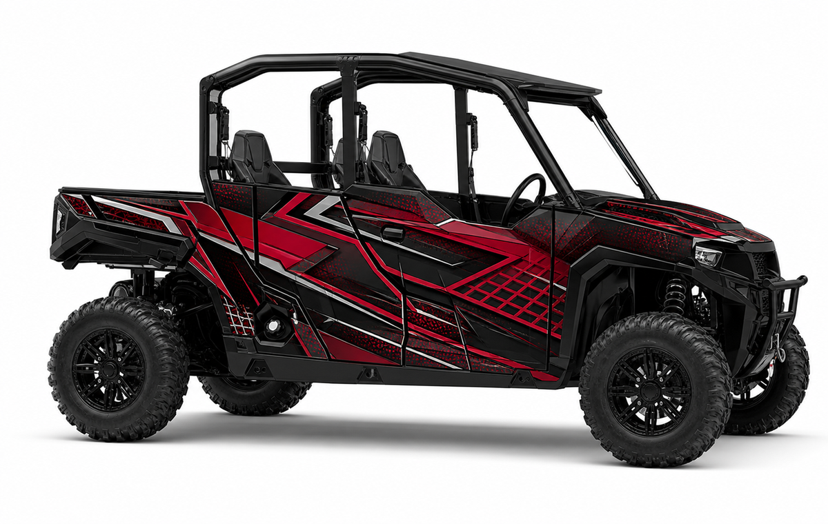 Kit de gráficas para UTV Polaris 4 Plazas - CRIMSON GRID - LedPro Racing