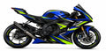 Kit de gráficas para moto de pista Yamaha R1 - Diseño 01 Blue Volt - LedPro Racing