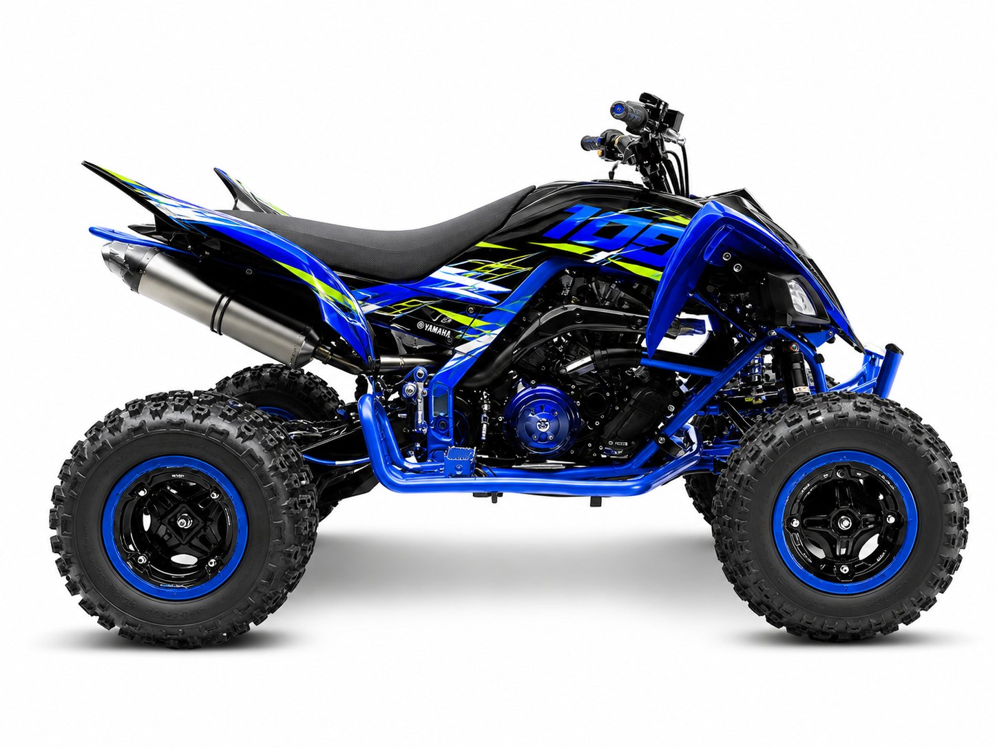 Kit de gráficas para ATV Yamaha Raptor - Diseño 01 Blue Volt - LedPro Racing