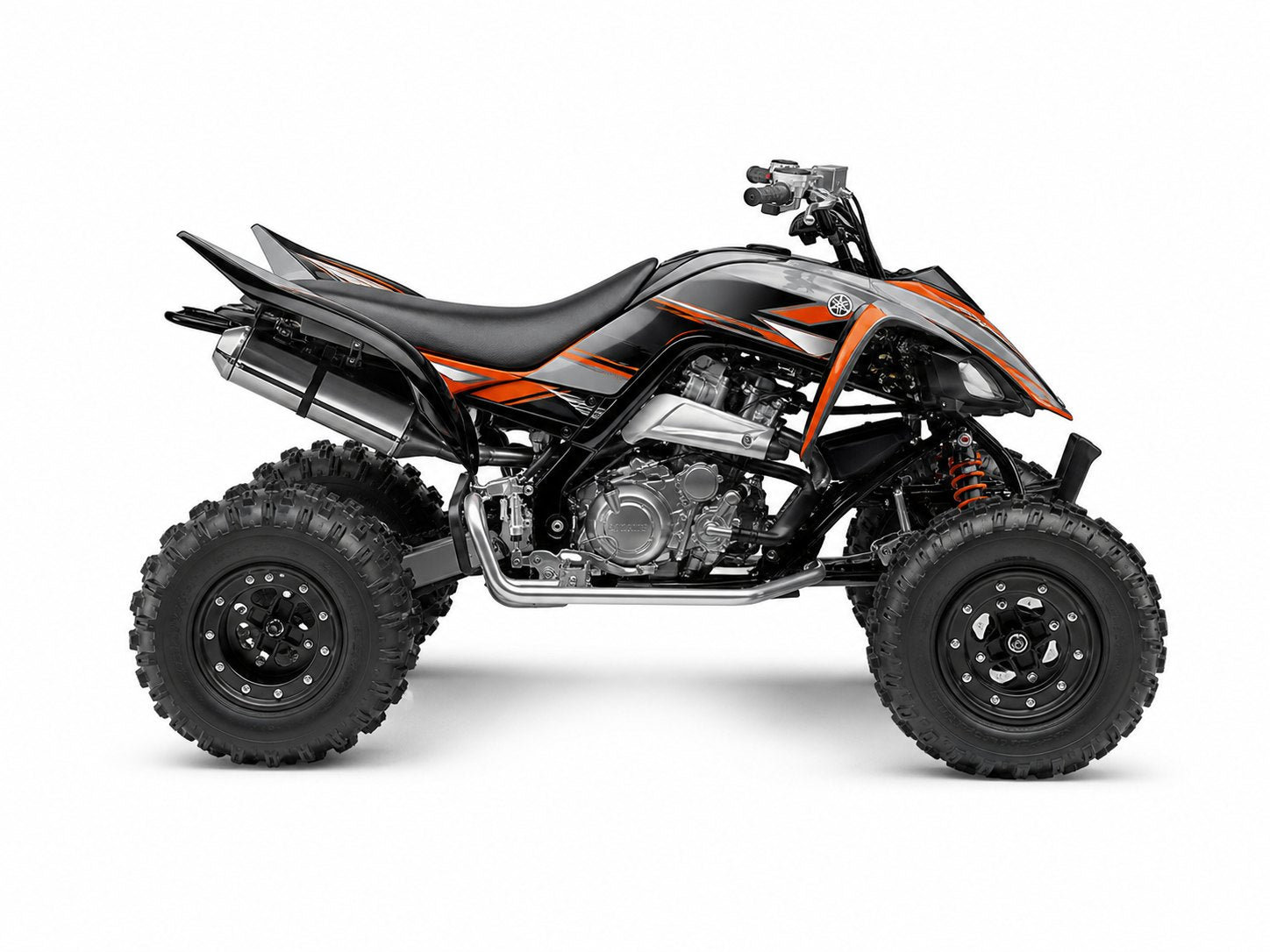 Kit de gráficas para ATV Yamaha Raptor - Diseño 07 Titanium Orange - LedPro Racing