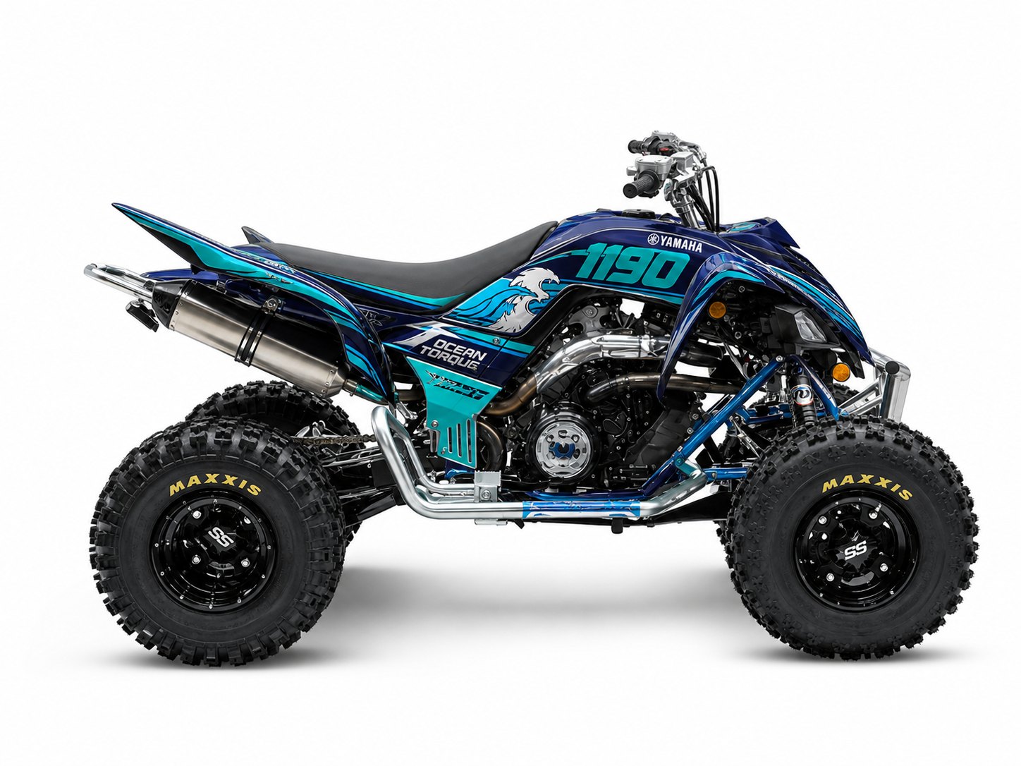Kit de gráficas para ATV Yamaha Raptor - Diseño 08 Ocean Torque - LedPro Racing