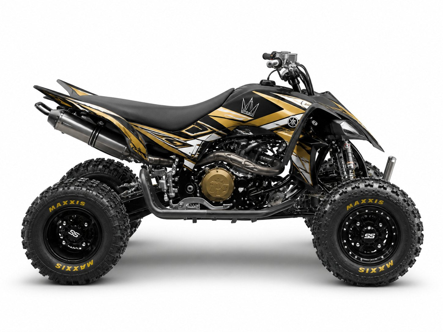 Kit de gráficas para ATV Yamaha Raptor - Diseño 09 Gold Apex - LedPro Racing