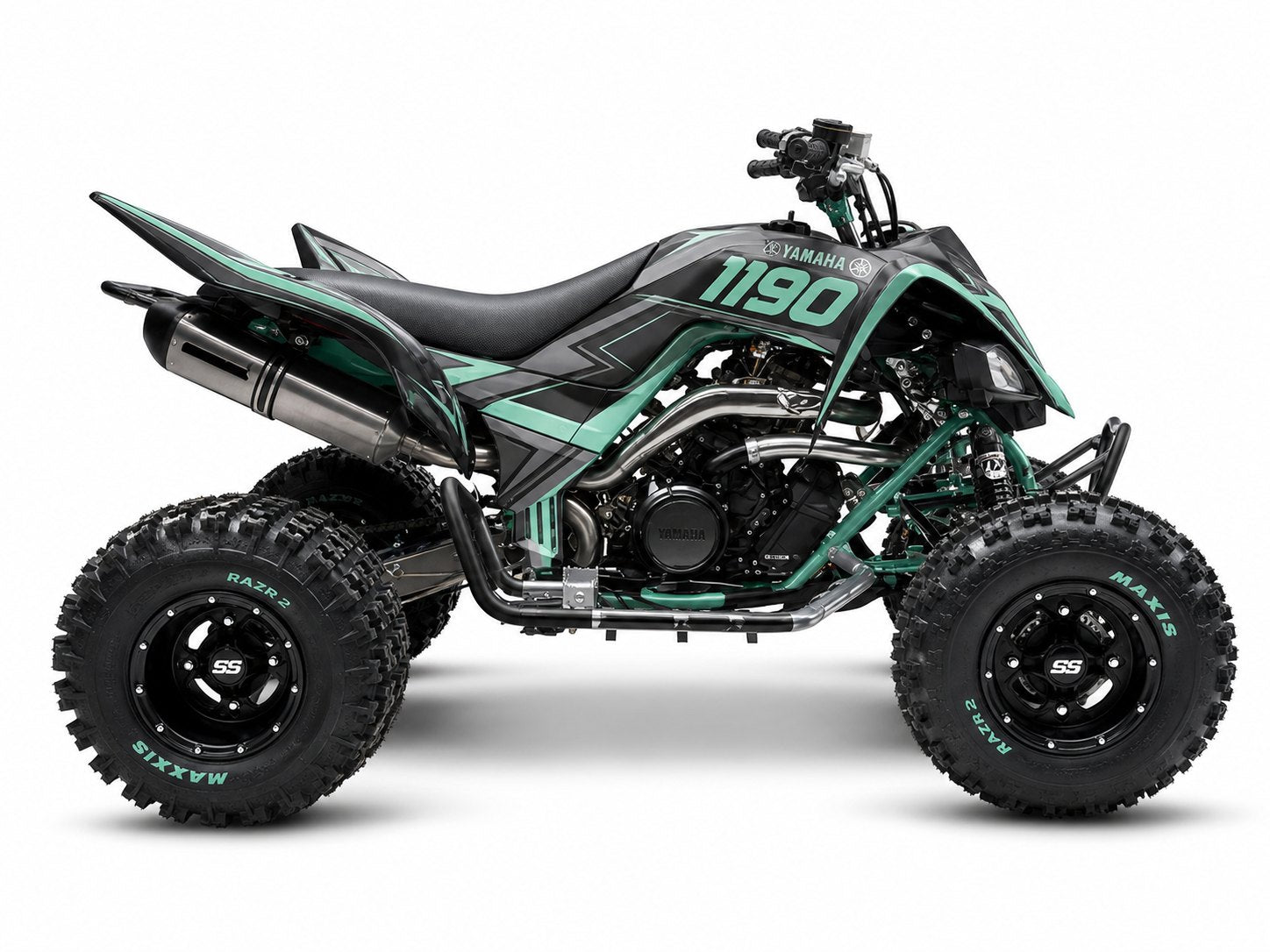 Kit de gráficas para ATV Yamaha Raptor - Diseño 14 Stealth Mint - LedPro Racing